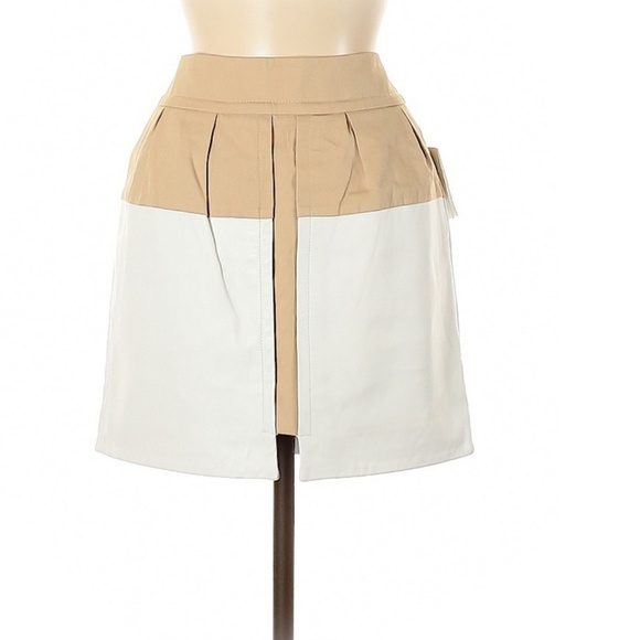 NEW Leifdottir white leather cotton tulip skirt 10